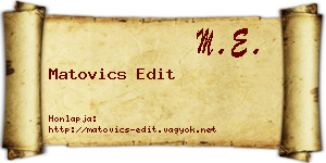 Matovics Edit névjegykártya