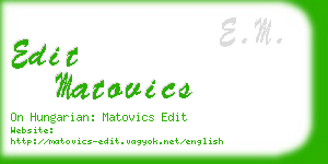edit matovics business card